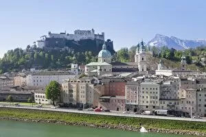 Images Dated 22nd April 2011: High angle view of the Old Town, UNESCO World Heritage Site, with Hohensalzburg Fortress
