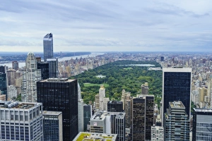 Central Park Prints: High angle view overlooking Central Park