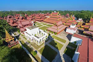 Mandalay Prints: High angle view of Royal Palace, Mandalay, Myanmar (Burma), Asia