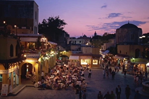 High angle view of Sandriavani Square in the evening