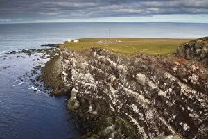 High cliffs rising to 400m at Latrabjarg, the largest bird colony in Europe