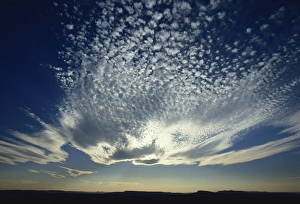 Romantic Skies Prints: High cloud before sun at dusk, Provence, France, Europe