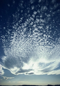 High cloud before sun at dusk, Provence, France, Europe