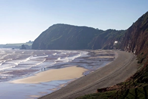 Sidmouth Prints: High Peak and Sidmouth Beach, Devon, England, United Kingdom, Europe