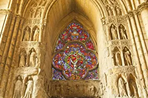 Reims Prints: High relief sculptures inside Notre Dame de Reims cathedral