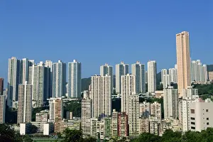 Happy Valley Prints: High rise apartment blocks in the Happy Valley district of Hong Kong, China, Asia