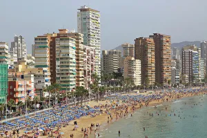 Apartments Prints: High rise apartment buildings and hotels seafront