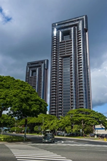 High rise building in downtown Honolulu, Oahu, Hawaii, United States of America, Pacific