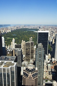 Central Park Prints: High view of Central Park and Upper Manhattan