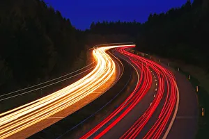 Motion Blur Prints: Highway A1 near Hermeskeil, Rhineland-Palatinate, Germany, Europe