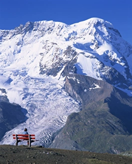 Hiker on bench