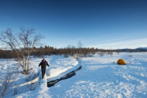 Helsinki Prints: Hiker on Kungsleden (The Kings Trail) hiking trail