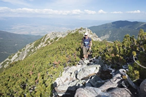 Bulgaria Prints: Hiker on trail, Pirin National Park
