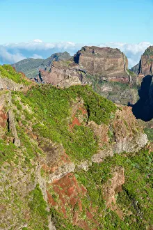Awe Inspiring Prints: Hikers on hiking trail around Pico do Arieiro peak