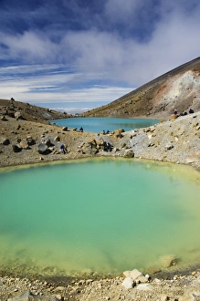 Taupo Prints: Hikers near Emerald Lakes on the Tongariro Crossing