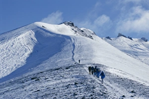 Walk Way Prints: Hikers on rim of old crater
