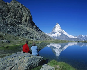 Alps Prints: Hikers on rock