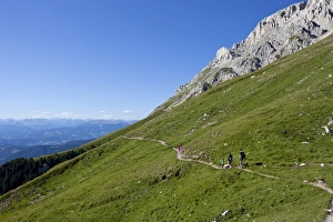 Five People Prints: Hiking in the Latemar mountain range, Dolomites, eastern Alps, South Tyrol