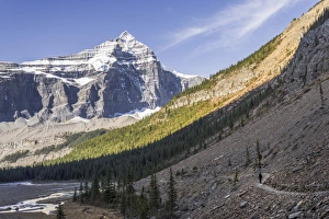 Asian Ethnicity Prints: Hiking in the Mount Robson Provincial Park, UNESCO World Heritage Site, with a view