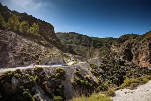 Nature Lovers Prints: Hiking trail in the arid gorge canyon landscape of Los Cahorros Monachil