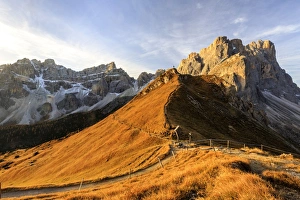 Hiking Trails Prints: Hiking trails around the group of Forcella De Furcia, Funes Valley, South Tyrol, Dolomites