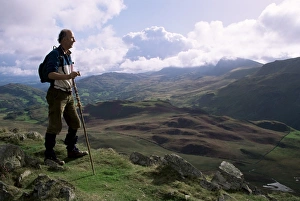 Walker Prints: Hill walker in the Snowdonia National Park