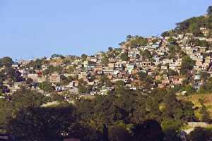 Honduras Prints: Hillside suburbs of Tegucigalpa, Honduras, Central America