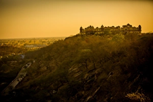 Mathura Prints: Hilltop ruins at sunset, Mathura, Uttar Pradesh, India, Asia