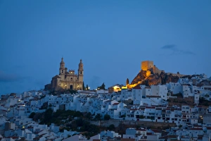 Cadiz Province Prints: The hilltop village of Olvera illuminated at dawn