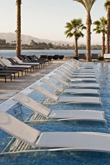 Swimming Pools Prints: Hilton Luxor Resort Spa, Luxor, Egypt, North Africa, Africa