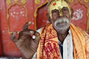 Human Hand Prints: Hindu blessing, Mathura, Uttar Pradesh, India, Asia
