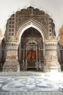 Terra Cotta Prints: Hindu deities Lord Krishna and his consort Radha in the Lalji Mandir shrine