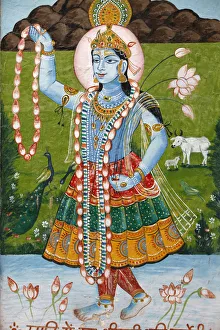 Necklace Prints: The Hindu goddess Radha, Mathura, Uttar Pradesh, India, Asia