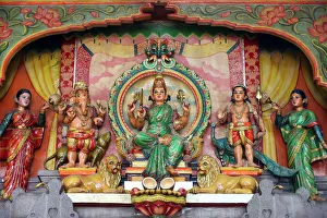Close Up View Prints: Hindu Gods Ganesh, Shiva and Durga, Mariamman Hindu Temple, Ho Chi Minh City, Vietnam