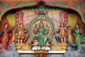 Closeup View Gallery: Hindu Gods Ganesh, Shiva and Durga, Mariamman Hindu Temple, Ho Chi Minh City, Vietnam