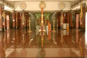 Sri Maha Mariamman Prints: Hindu lady praying at main shrine of Sri Maha Mariamman Temple