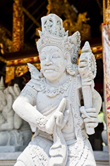 Balinese Prints: Hindu stone statue at Pura Tirta Empul Temple