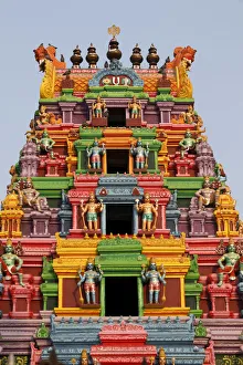 Uttarakhand Prints: Hindu temple gopuram, Haridwar, Uttarakhand, India, Asia