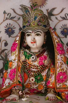 Close Up View Prints: Hindu temple murthi (statue) depicting Radha, Uttar Pradesh, India, Asia