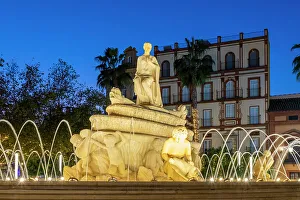 Water Fountain Prints: Hispalis Fountain, Seville, Andalusia, Spain, Europe