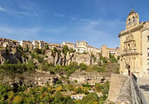 Cuenca Prints: Historic buildings on cliff of river gorge