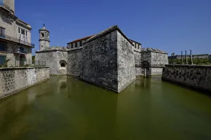 Historic Building Prints: Historic buildings surrounded by a moat, Old Havana, Cuba, West Indies, Central America