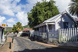 Pavements Prints: Historic center of Oranjestad, capital of St. Eustatius, Statia, Netherland Antilles
