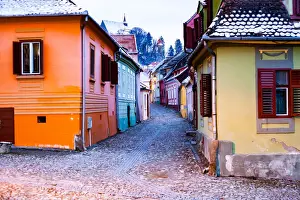 Old Towns Prints: Historic Centre of Sighisoara, UNESCO World Heritage Site, Romania, Europe