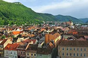 Brasov Prints: Historic city centre of Brasov, Transylvania, Romania