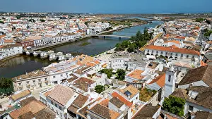 Roads Prints: Historic city of Tavira shows rooftops