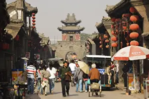 Shanxi Prints: Historic city watch tower, UNESCO World Heritage Site, Pingyao City, Shanxi Province