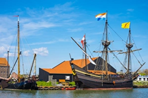 North Holland Prints: Historic Dutch sailing ship in the Museumhaven, Centrum Varend Erfgoed Hoorn, Hoorn