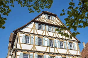 Shutters Prints: Historic half-timber building in the monastery village, Maulbronn, Baden-Wurttemberg