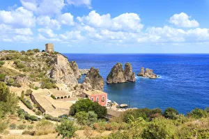 Trapani Prints: Historic hamlet of Tonnara di Scopello, Castellammare del Golfo, province of Trapani